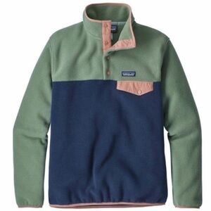 Patagonia synchilla snap t fleece pullover blue pink green